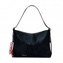 Bolso efecto piel bordados mediano