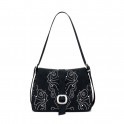 Bolso cruzado efecto piel tachuelas pequeño