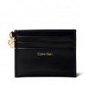 Leather card holder with zipper