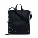 Small patch effect leather backpack