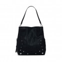 Medium embroidered leather effect bag