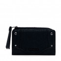 Medium embroidered leather effect wallet