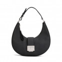 Hobo bag with twist clasp and logo