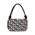 Flocked LC jacquard fabric shoulder bag