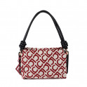 Flocked LC jacquard fabric shoulder bag