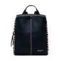 Large leather-effect stitching backpack