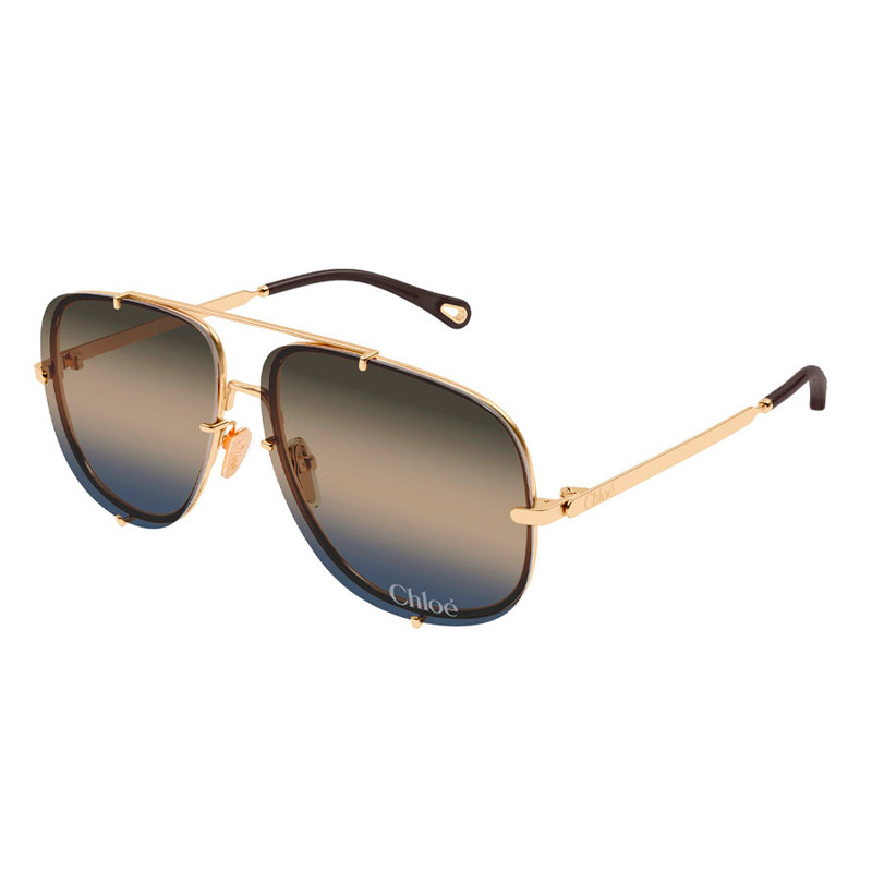 Chloe Women's Gold/Blue Sunglasses For Sunglasses Ch0348s