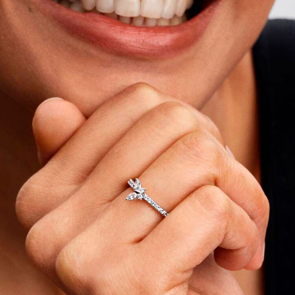 Pandora Anillo Ancho Mariposa Brillante 194269C03 – imagen 2