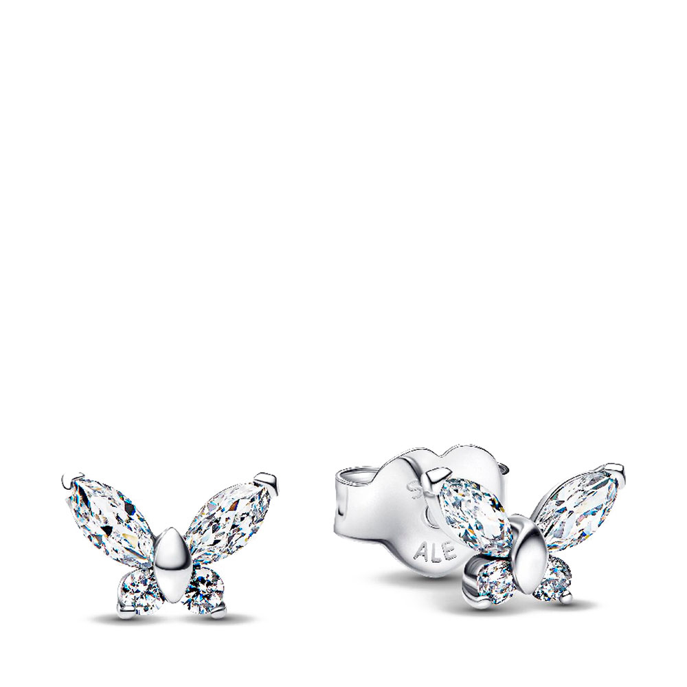 Pandora Silver Earrings Butterfly Button Earrings 294263C01