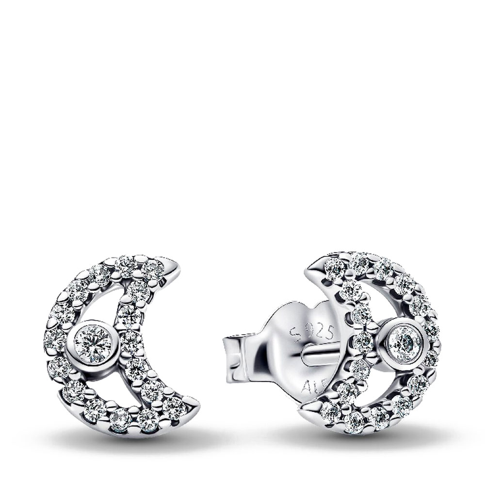 Pandora Silver Earrings Bright Moon Stud Earrings 294257C01