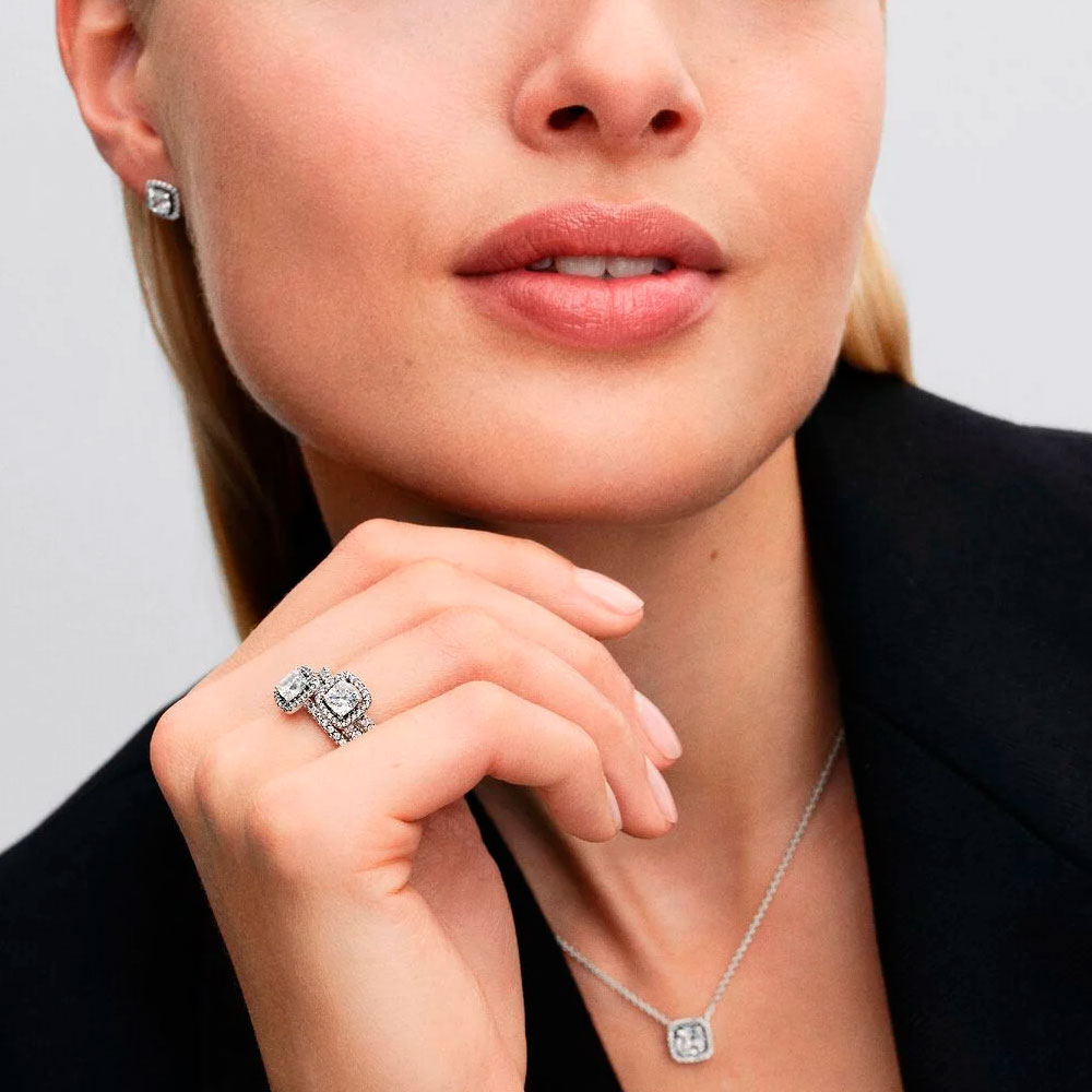 Pandora Collar de plata de ley con circonitas cúbicas transparentes 393560C02 – imagen 2