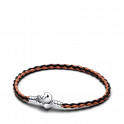 Bracciale Pandora Moments in pelle intrecciata con chiusura Disney Il Re Leone 593361C01