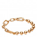 Pulseira com elos de corrente e esferas de metal