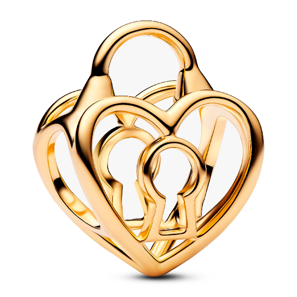 Pandora Silver Charms Filigree Heart Padlock Charm