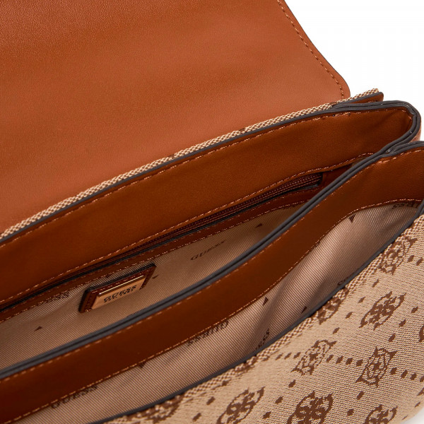 melinda-logo-top-handle-flap-bag