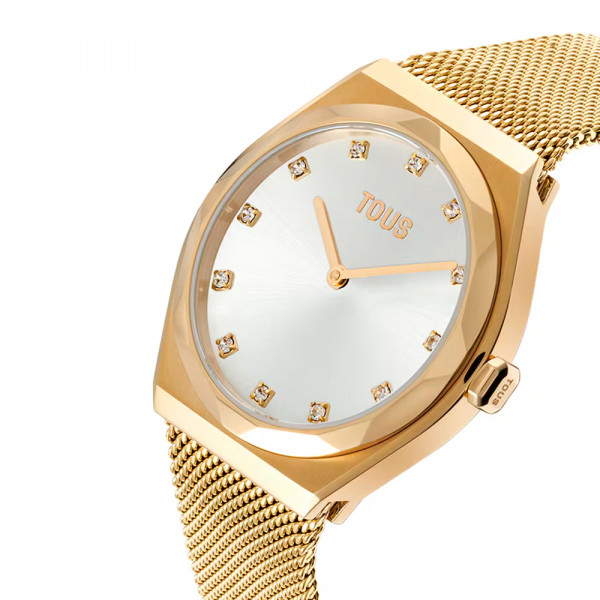 analog-watch-with-karat-round-mesh-gold-steel-bracelet