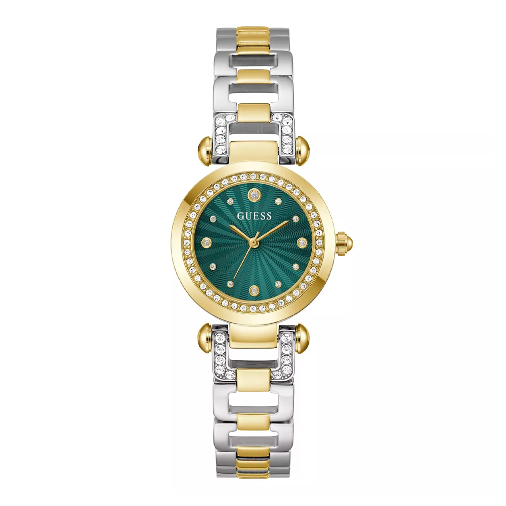 GUESS Reloj analógico 'Ginger'  oro / verde oscuro / plata – imagen 5