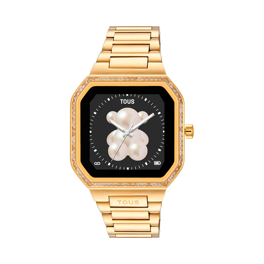 Tous Reloj smartwatch con brazalete de acero dorado y zirconitas B-Connect