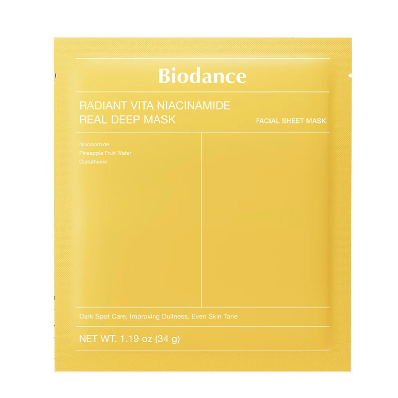 Biodance Women's Face Skin Care Radiant Vita Niacinamide Real Deep Mask Illuminating Face Mask