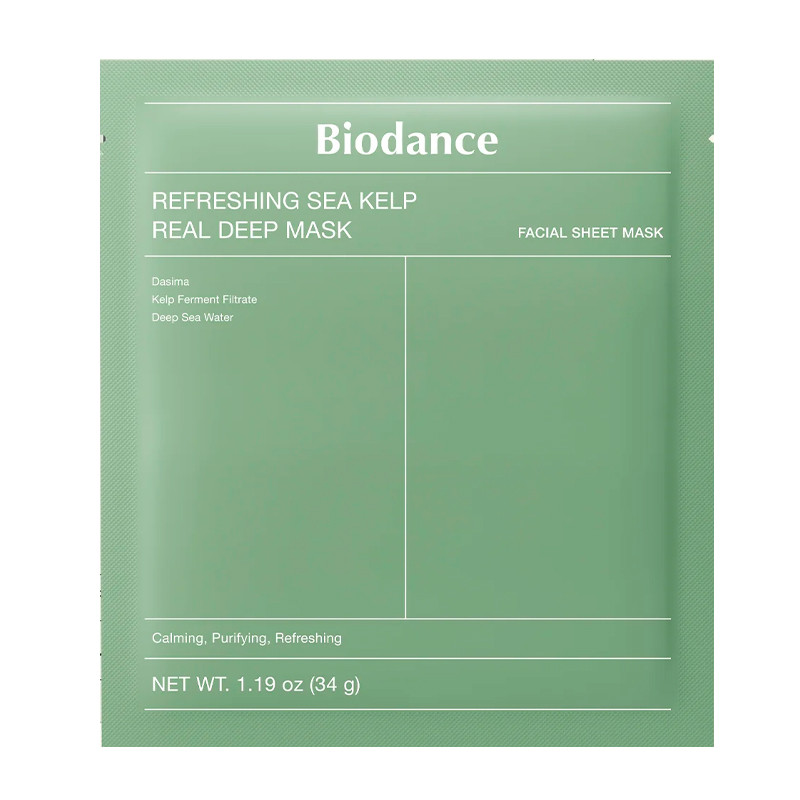 Biodance Women's Light Face Skin Care Refreshing Sea Kelp Real Deep Mask Refreshing And Moisturizing Face Mask