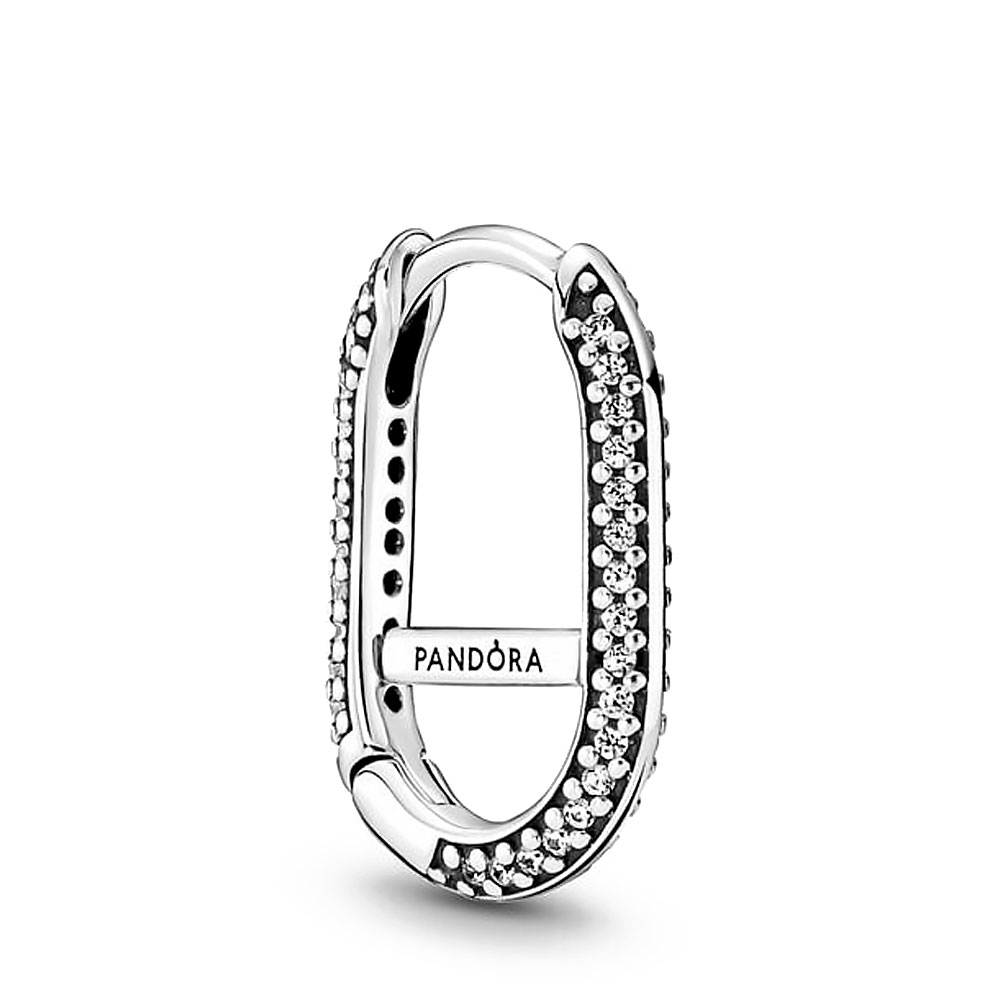 Pandora Silver Earrings Link Earring In Pavé Me 299682C01