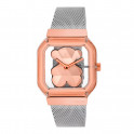 Reloj Anal&oacute;gico Con Brazalete De Acero Y Acero Rosado D-Bear Party