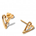 Small Heart Stud Earrings, Organic Shape 264393C00