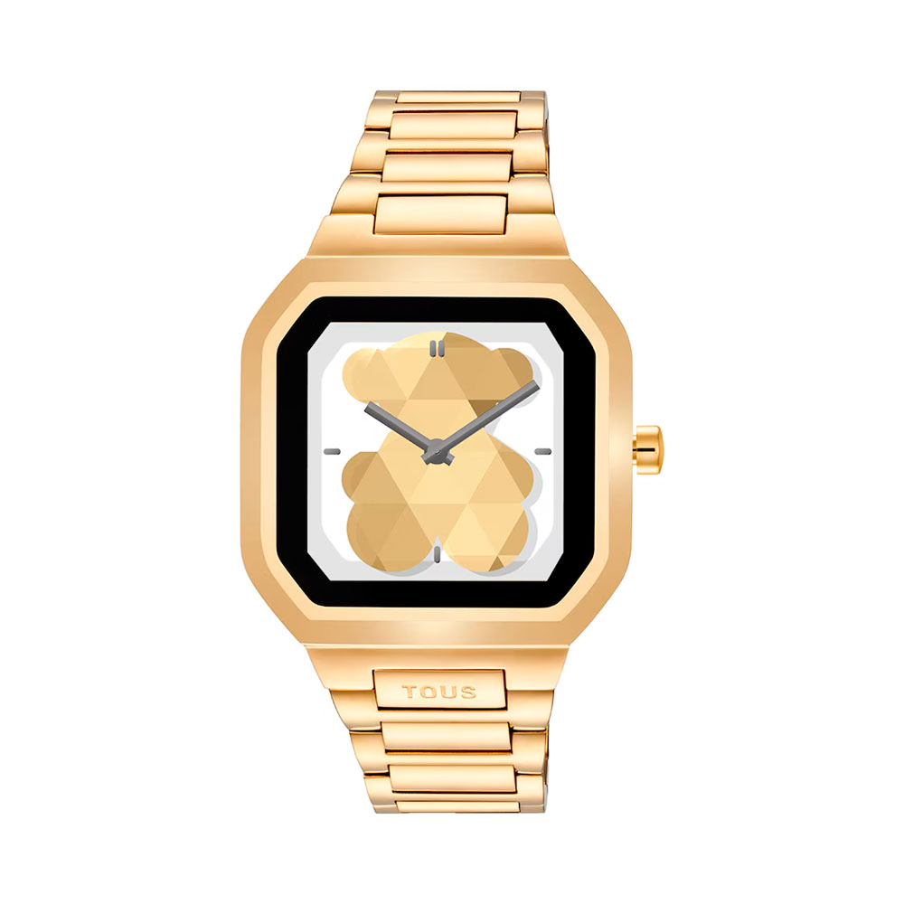 Tous Damenuhren B-Connect Smartwatch mit goldfarbenem Stahlarmband