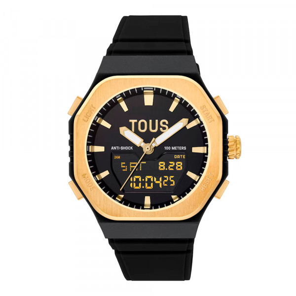 reloj-analogico-digital-de-acero-dorado-y-brazalete-de-nylon-negro-bet