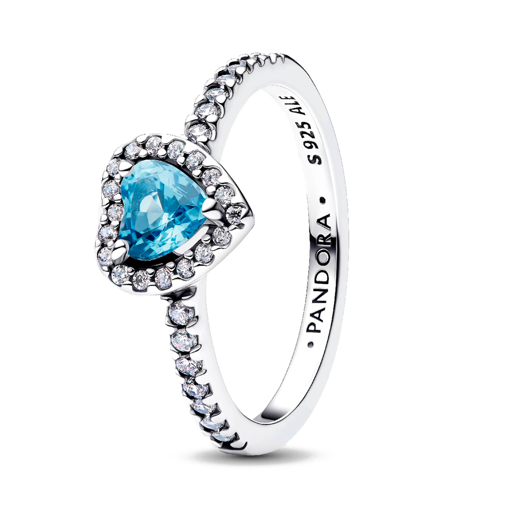 Pandora Blue Rings Elevated Heart Ring 198421C10