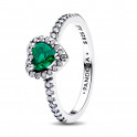 Green Elevated Heart Ring 198421C07