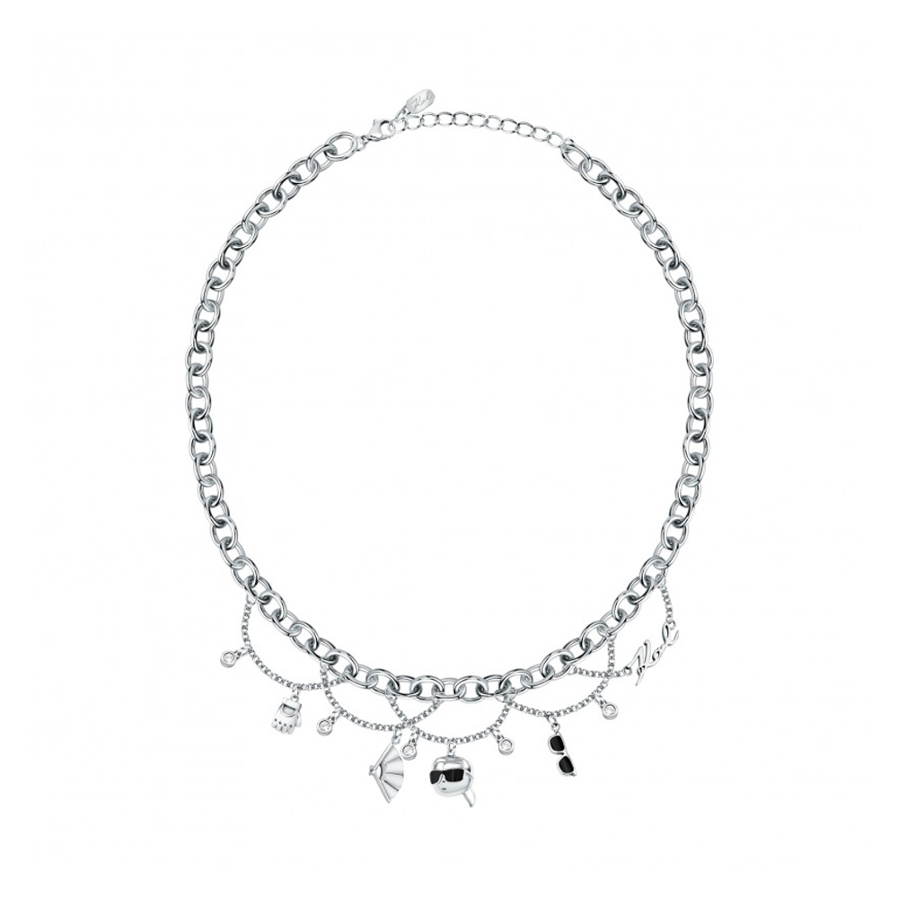 Karl Lagerfeld Silver Necklaces Ikon Pendant Necklace