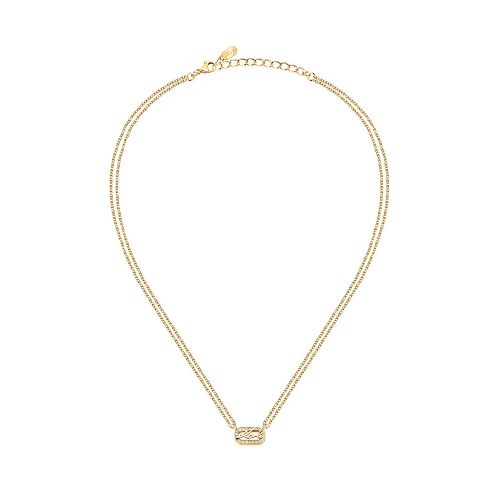 Karl Lagerfeld Collares Collar Con Doble Cadena Y Cristales