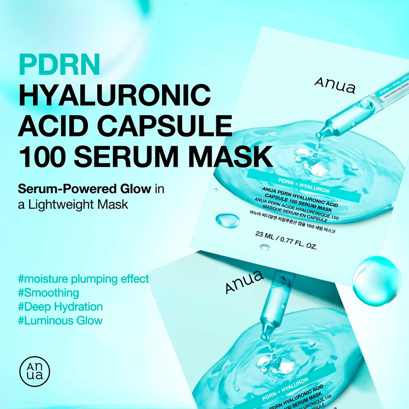Anua Pdrn Hyaluron 100 Serum Mask a Hydrating And Rejuvenating PDRN Hyaluronic Acid Capsule 100 Serum Mask Mascarilla Hidratación Intensa – imagen 2