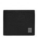 Textured bifold wallet with emblem logo