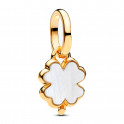 Pendentif porte-bonheur tr&egrave;fle blanc 764564C01