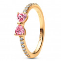 Sparkling Pink Bow Ring 163510C01