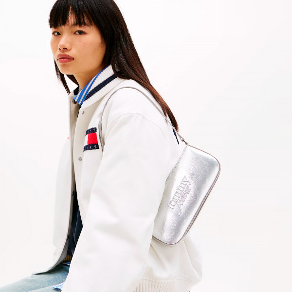 metallic-shoulder-bag-with-textured-logo