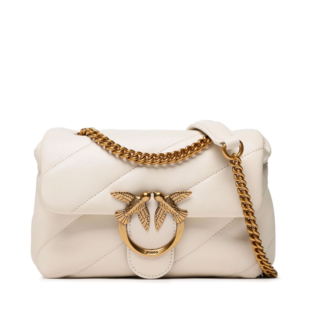 Pinko Bolsos, neceseres y maletas para mujer Bandolera acolchada mini Love Puff blanca