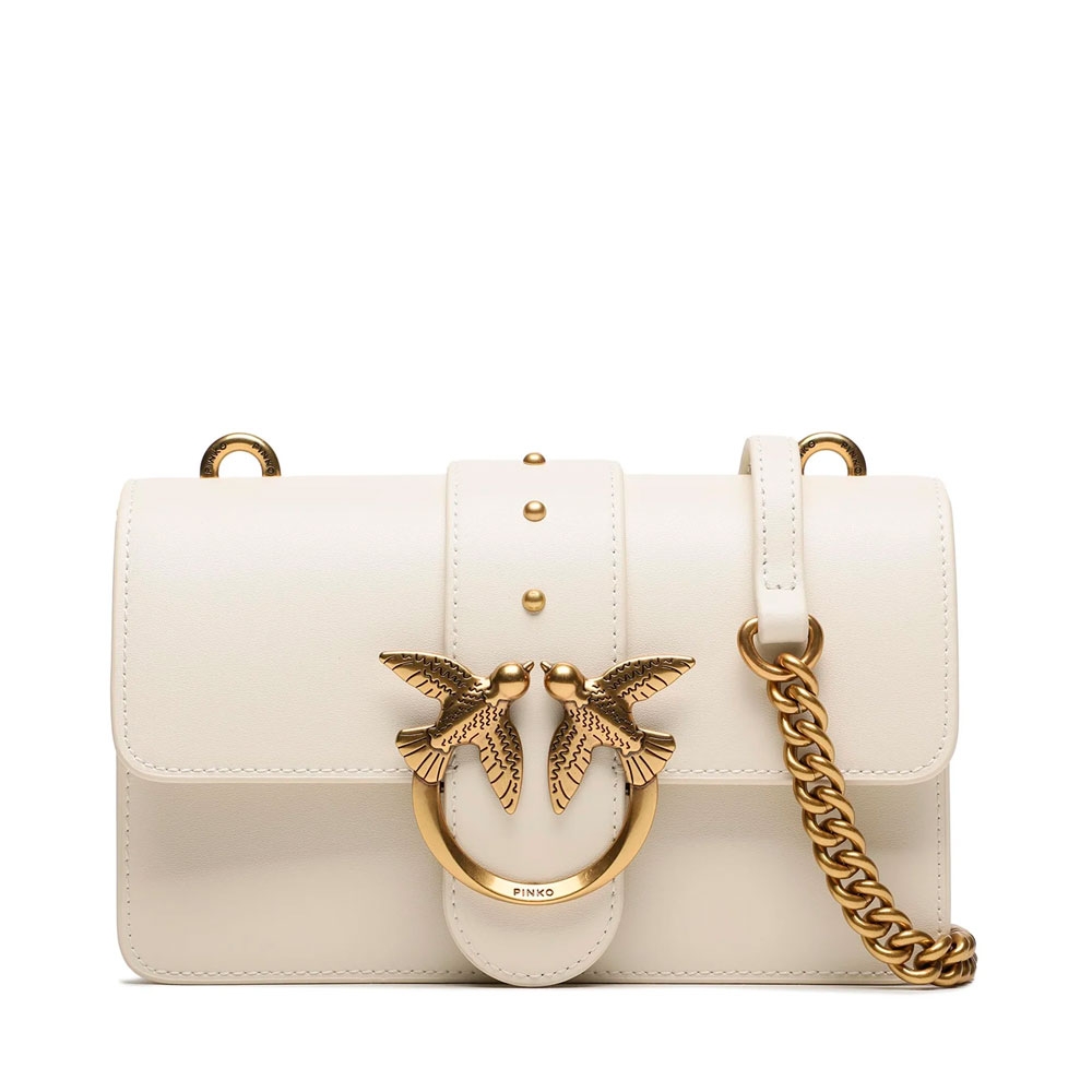 Pinko Women's White Bags, Toiletry Bags And Suitcases For Love One Mini Crossbody Bag For