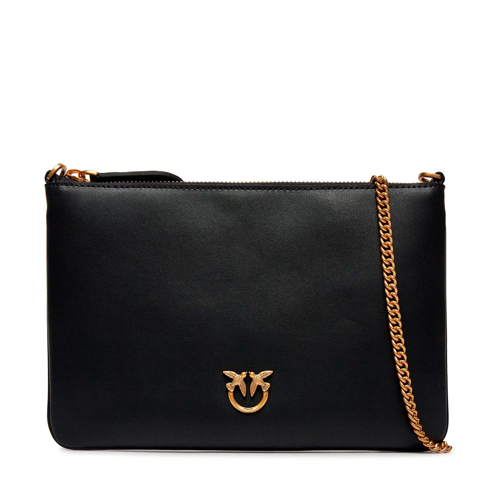 Pinko Women's Grain/Gold Bags, Toiletry Bags And Suitcases For Flat Classic Vitello Seta Crossbody Bag