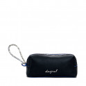 Medium contrasting leather effect toiletry bag