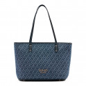 Sac cabas en denim &agrave; motif jacquard