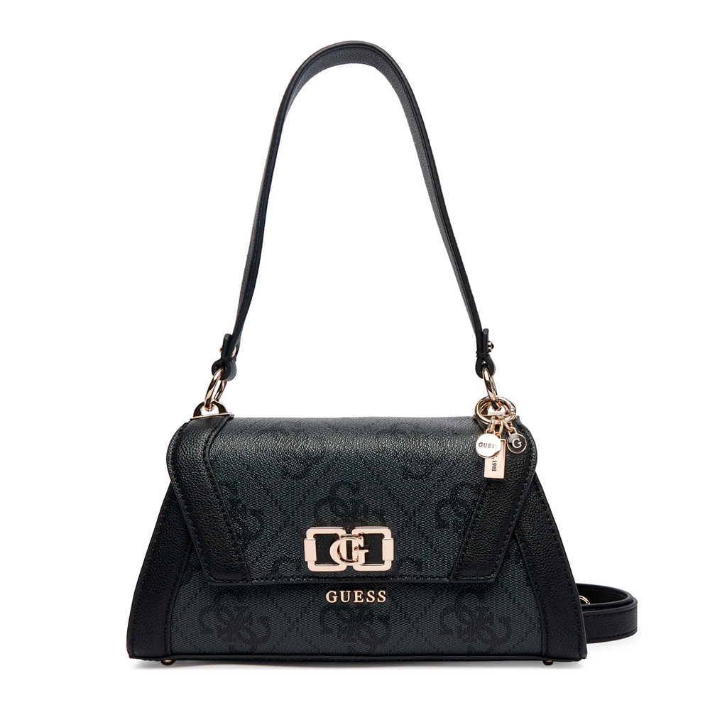 Guess Women's White Bags, Toiletry Bags And Suitcases For Karnilla Logo Flap Shoulder Bag