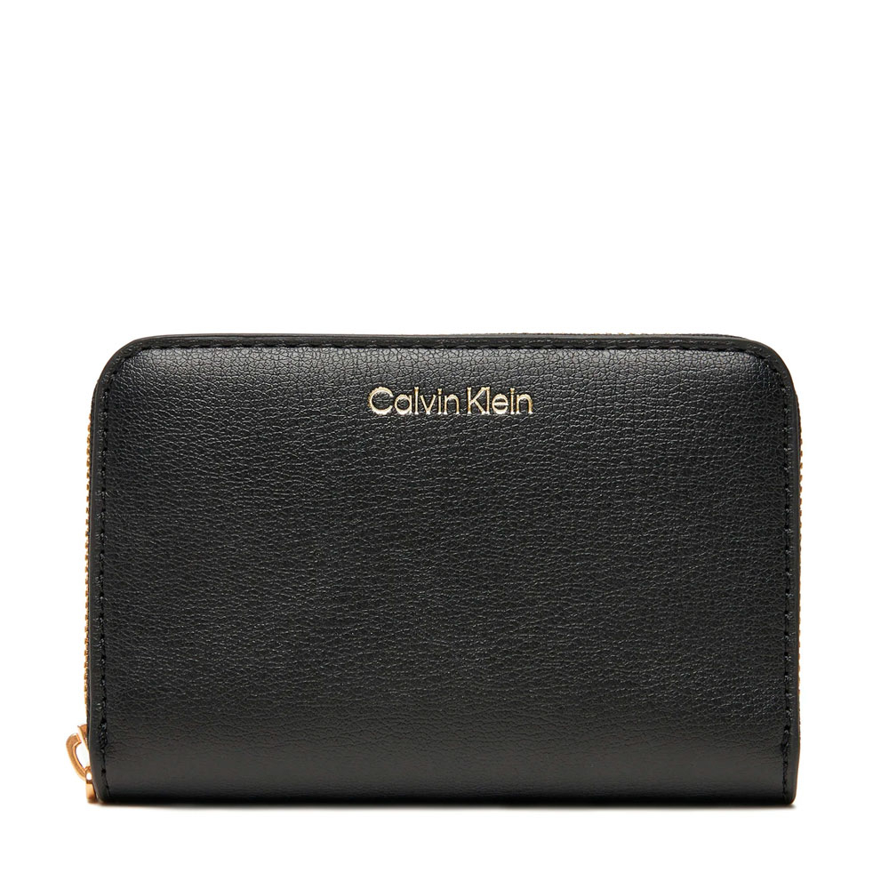 Calvin Klein Jeans Women's Wallets And Purses Square Wallet With Zipper And Metallic Foil Logo
