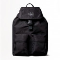 NYLON FLAP TOP BACKPACK WITH MONOGRAM LOGO
