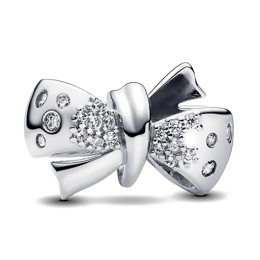 Pandora Silver Charms Sparkling Bow Charm 793442C01