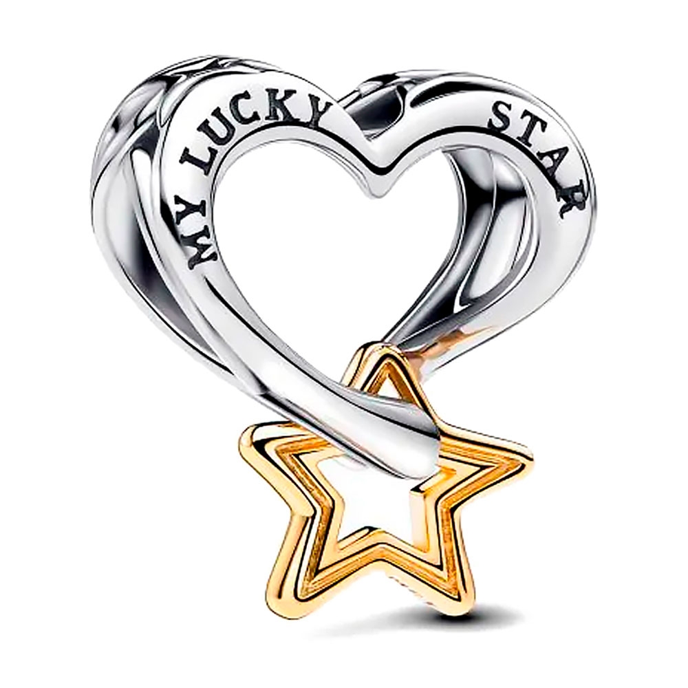 Pandora Silver Charms Heart And Lucky Star Charm 763513C00