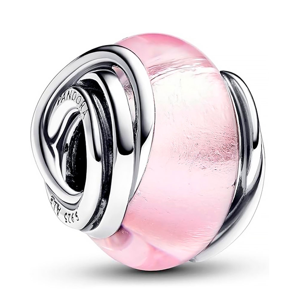 Pandora Charm de Cristal de Murano Rosa Envuelto 793241C00