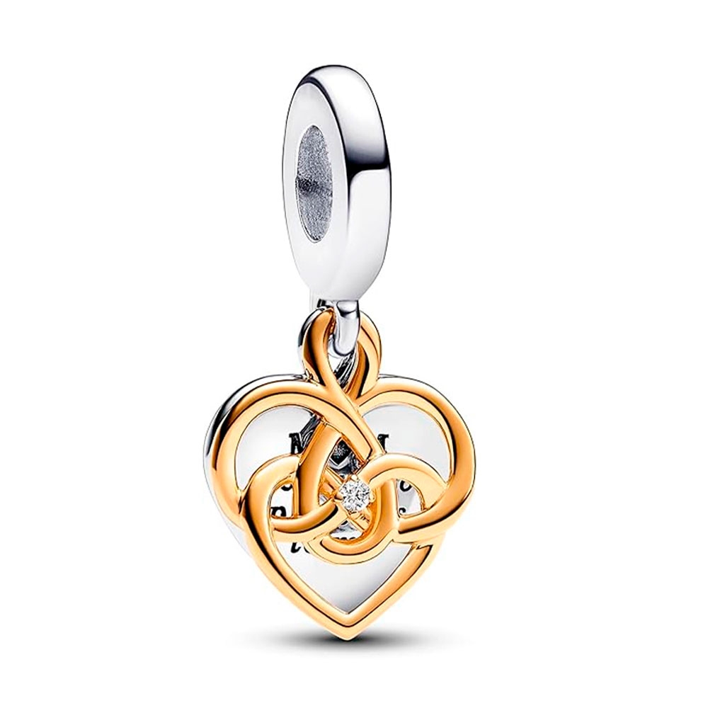 Pandora Charms Doppelt Gravierbarer Mama-Anhänger Mit Einem Im Labor Hergestellten Synthetischen Diamanten 763237C01